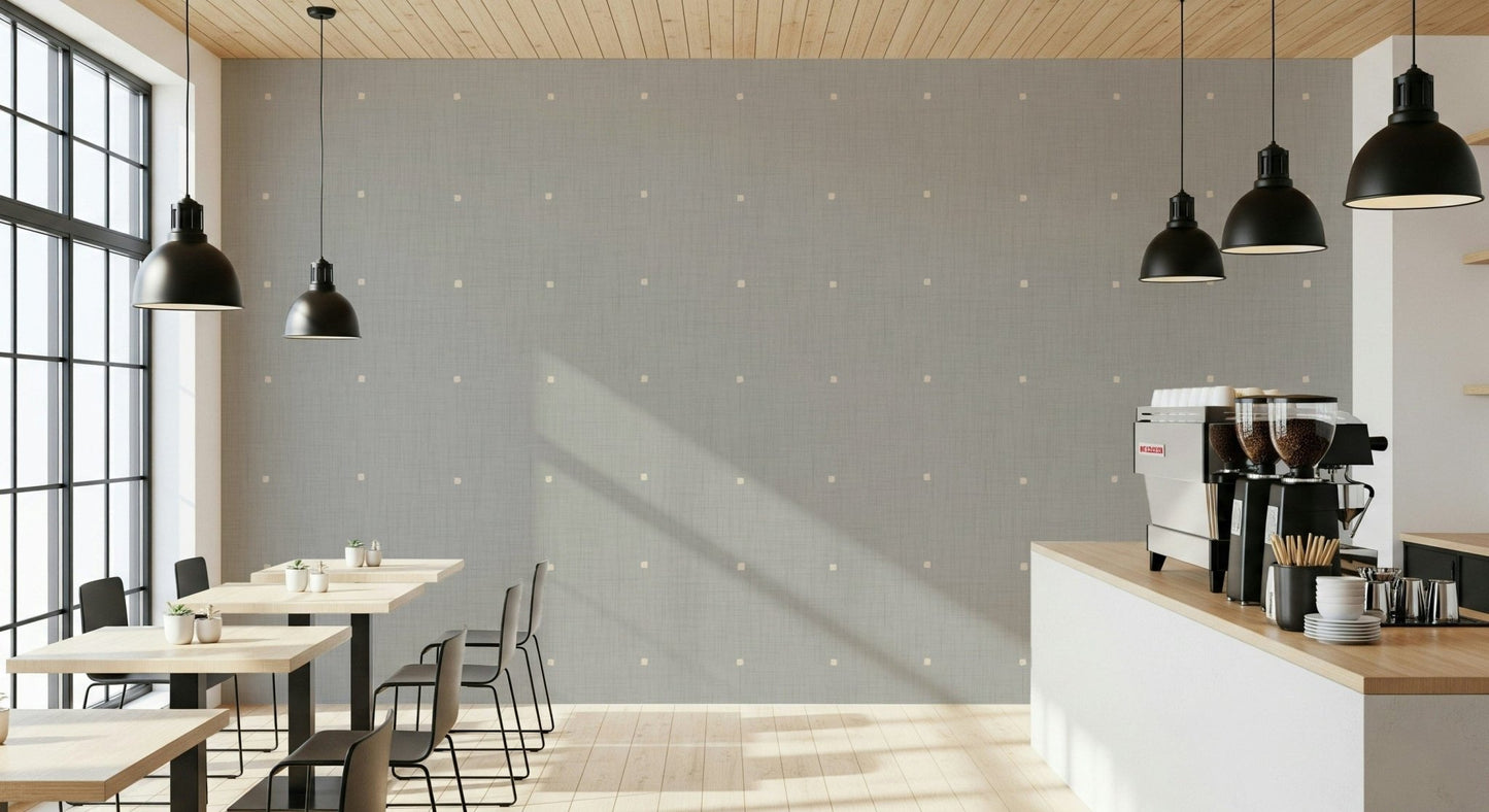 Neutral smoke grey wall covering Subtle Squares Light Grey small dappled dots