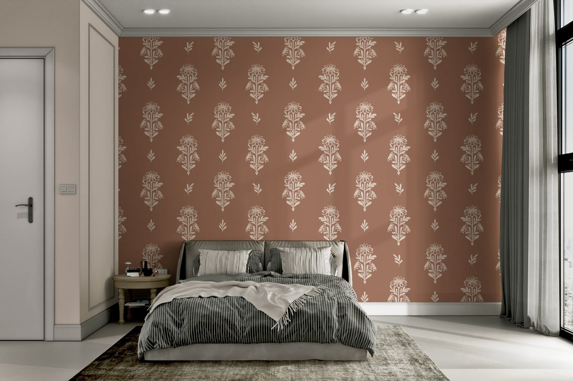 Living room subtle wallpaper

