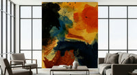A contemplative colorful dynamic wallpaper mural for a feature wall.