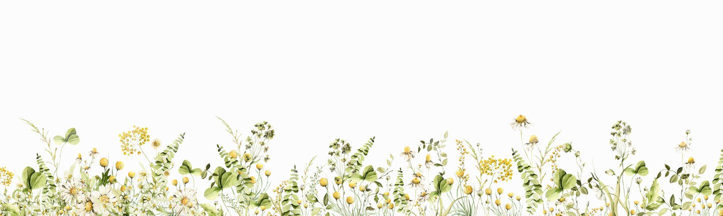 Light and airy floral mural wallpaper

