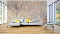 The composition is a repeating pattern of vertical grass stalks.

