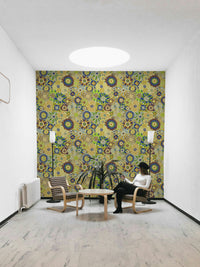 Summer Morning Scandi Flowers mural for a living room.

