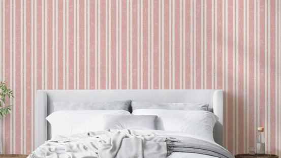 Red sunchair stripe wallpaper for bright spaces

