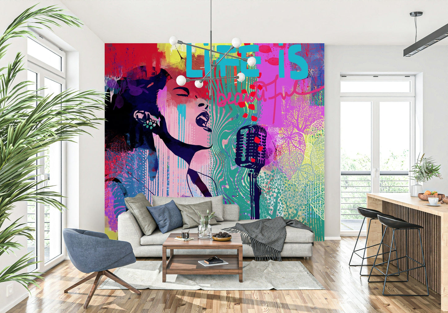 Sunday Blues Wall Mural