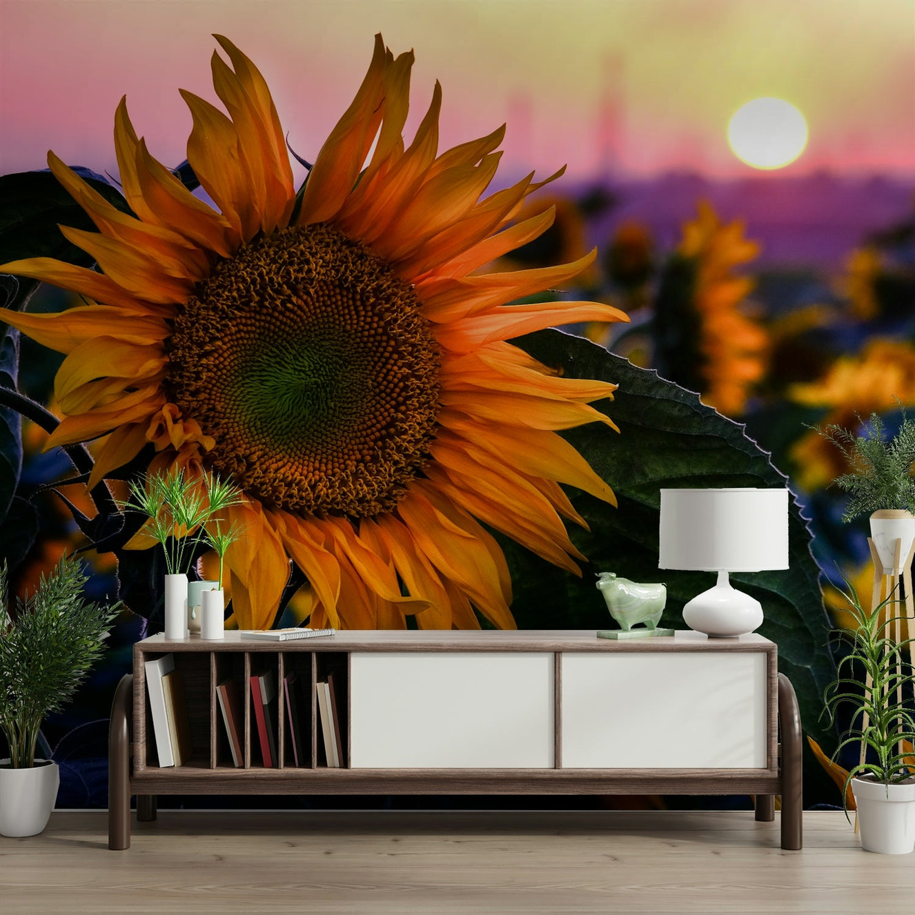 The mural covers a significant wall area.
