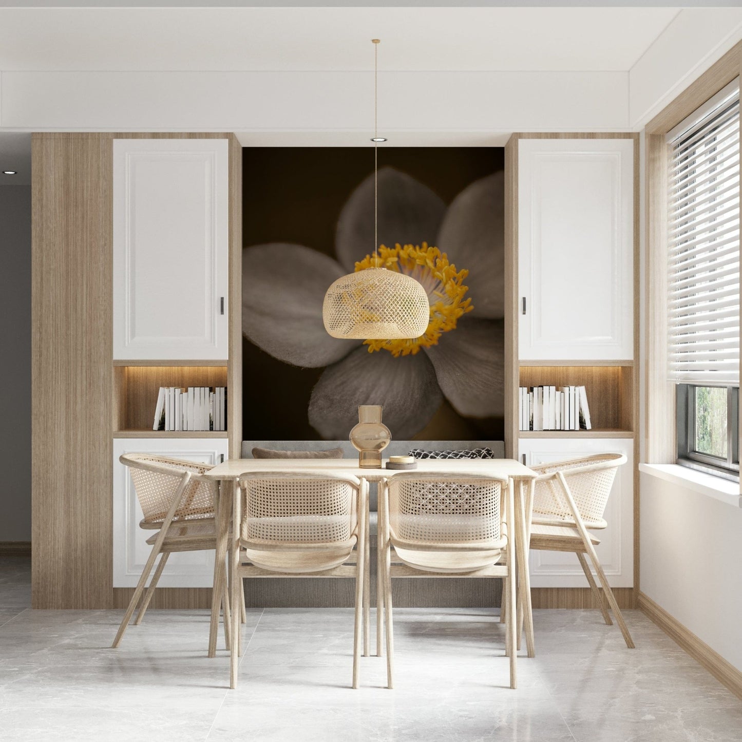 Nature close view wall mural in warm light