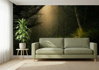 Sunbeam woods wall mural creates calm reading nook
