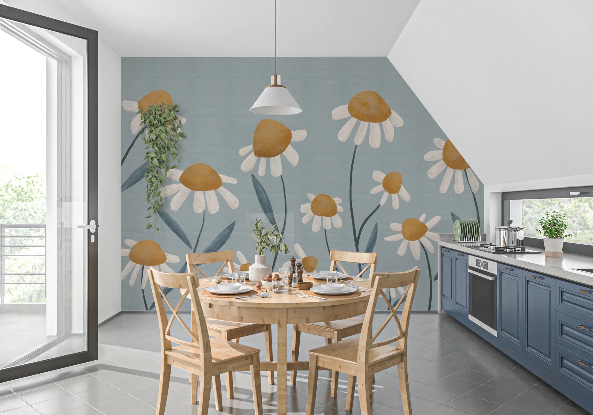 Sunny Daisy Field Wall Mural