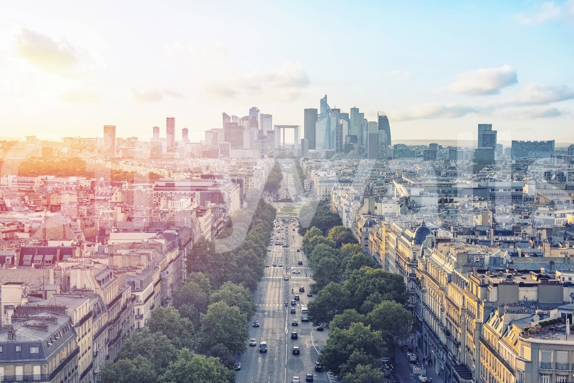 Sunrise Over Paris Wall Mural