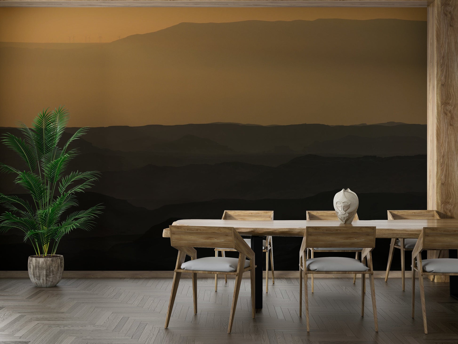 The wallpaper for walls being admired in a home.


