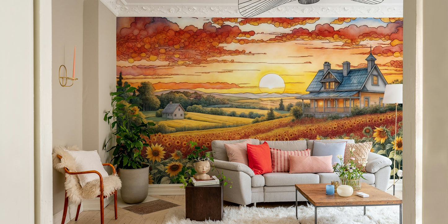 A close-up of the delicate sunflowers and soft colors.

