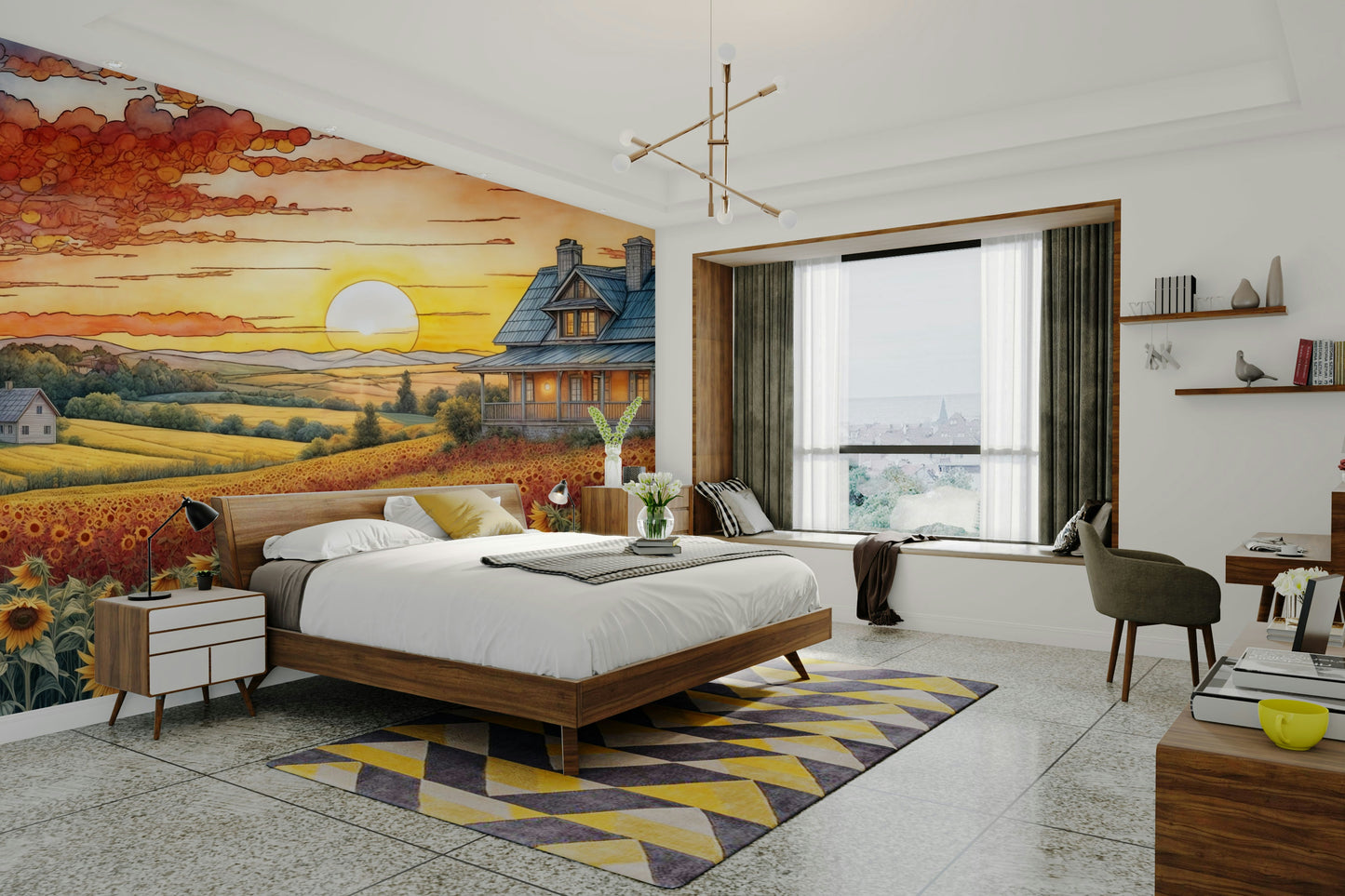 A seamless pattern for a living room or bedroom.

