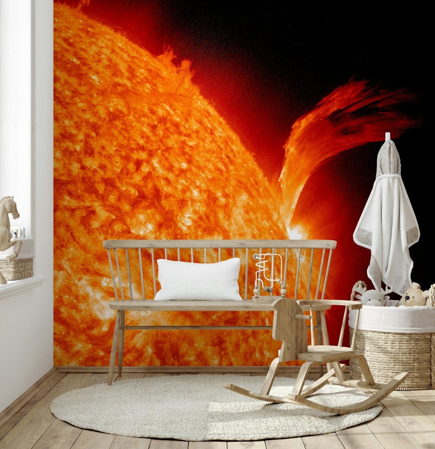 Vibrant abstract mural with warm color palette for office walls