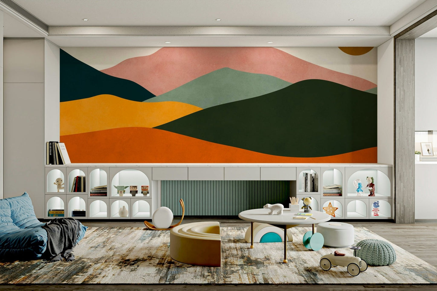 The high-resolution print captures fine details of the color gradients.

