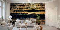 A peaceful abstract design mural on decorative wallpaper.

