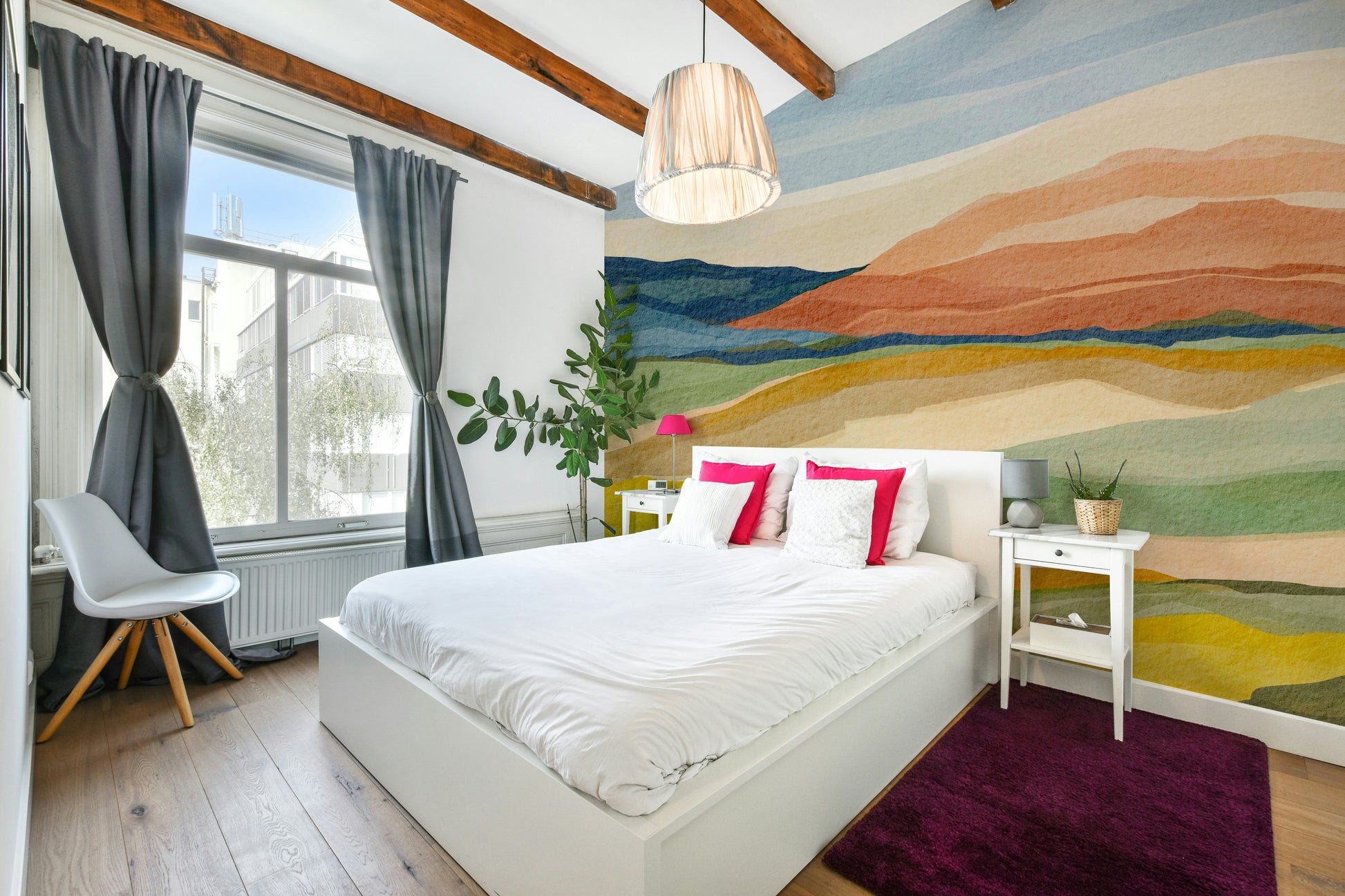 Soothing hills sunset wallpaper

