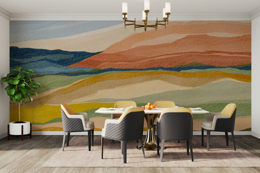 Sunset Over the Hills wall mural

