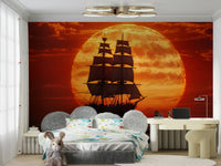 An angled shot of the mural's gentle color palette.