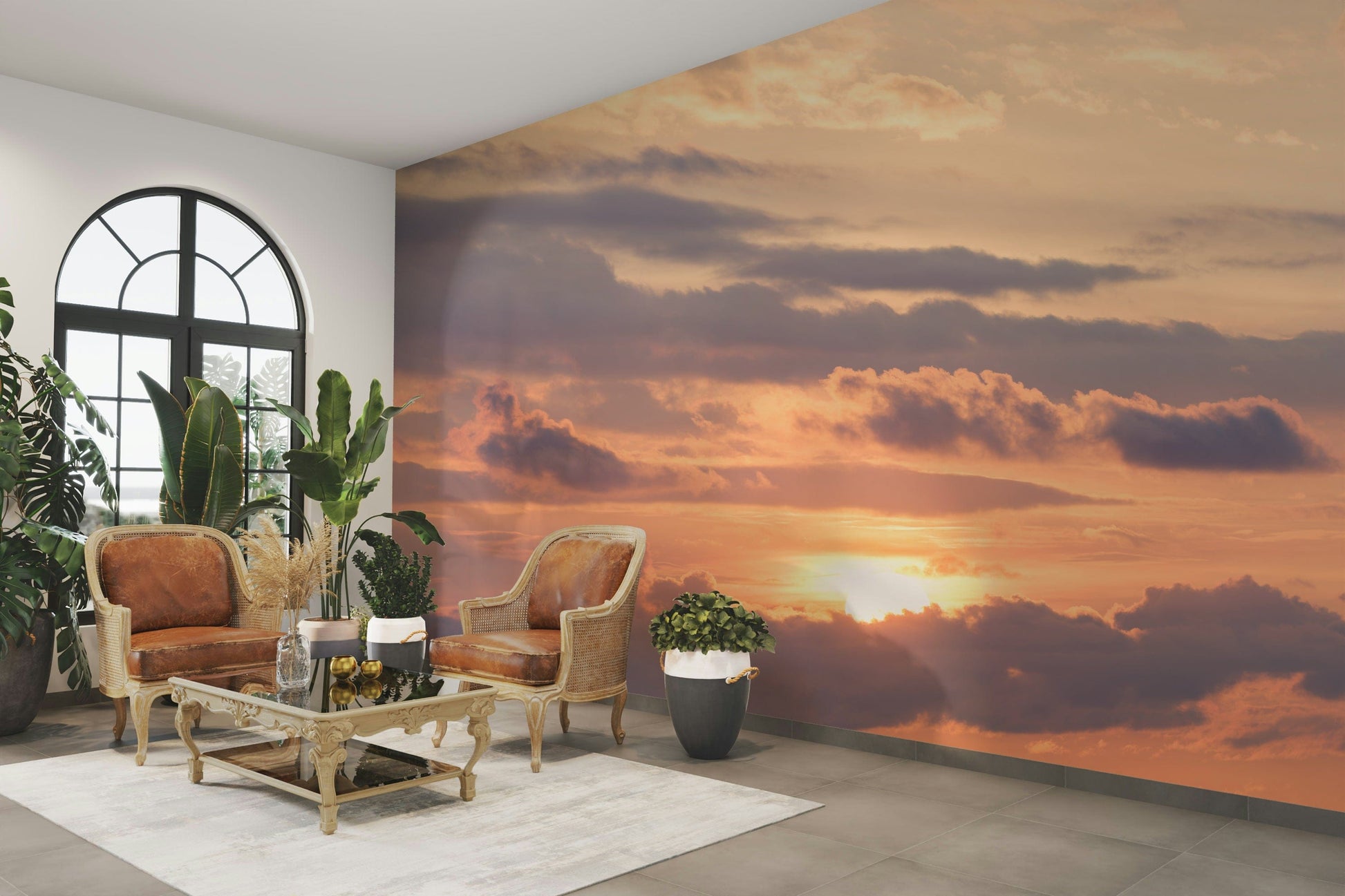 A classic sunset design wallpaper for walls.

