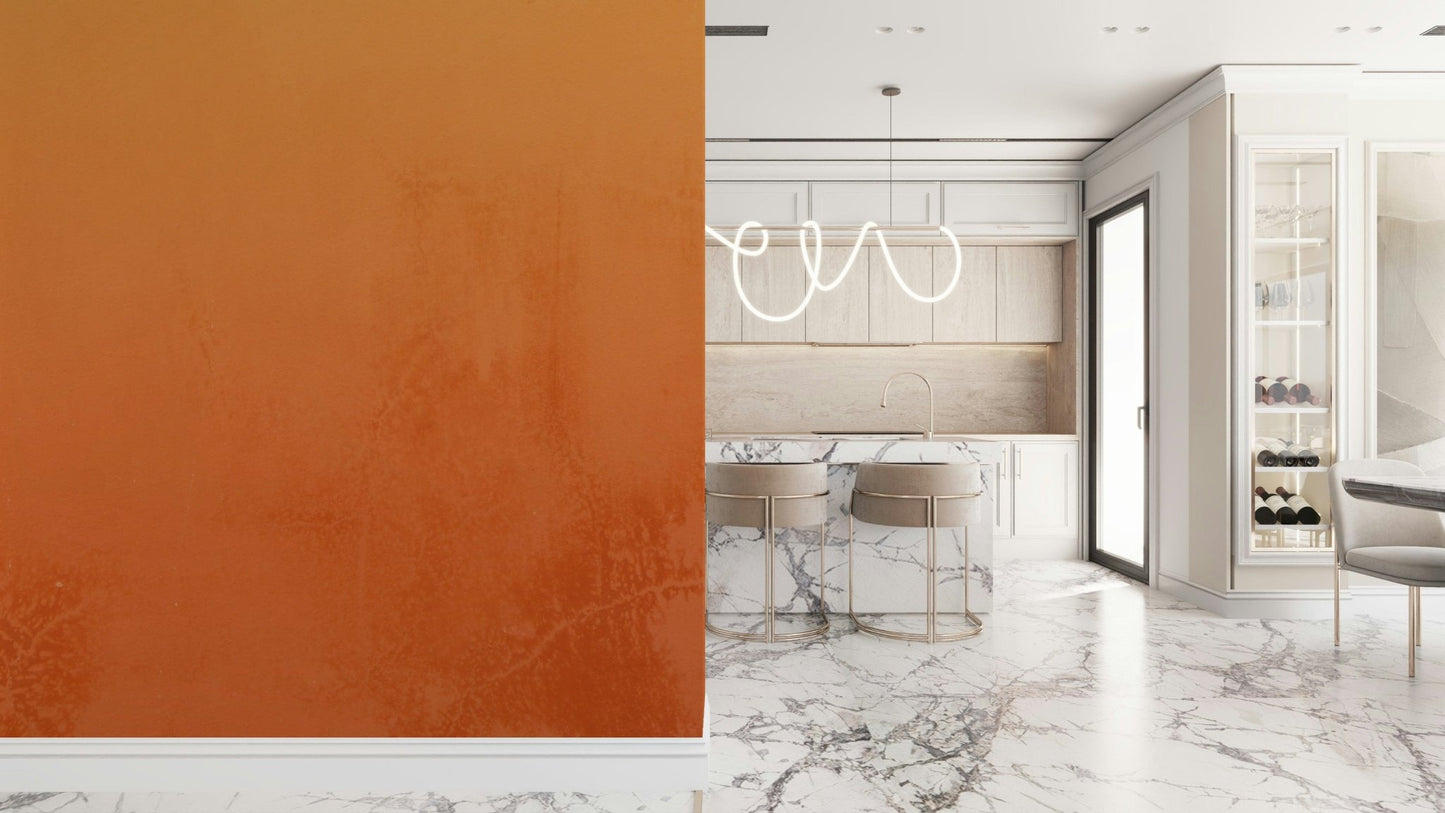 Orange gradient wall mural with subtle texture effect