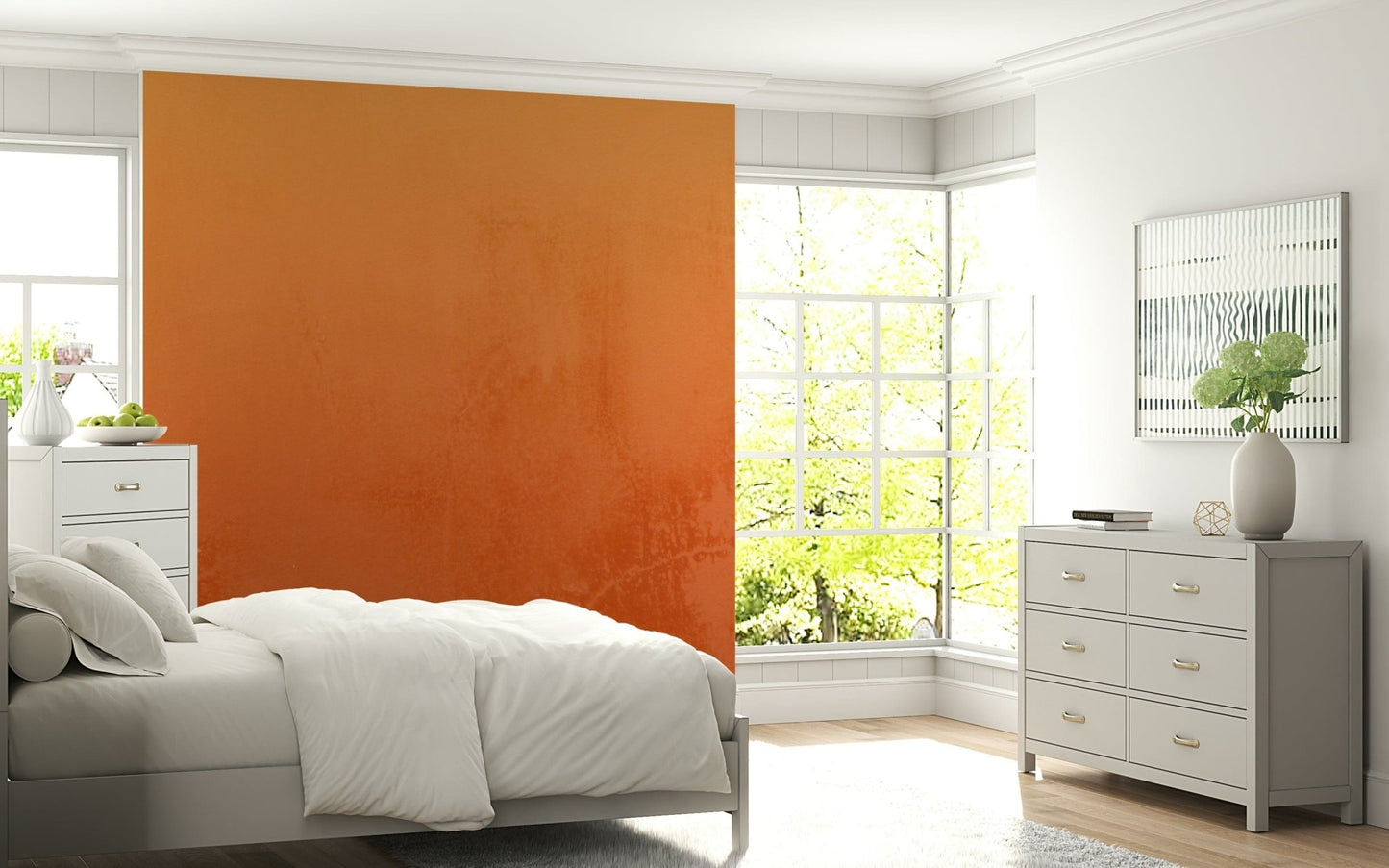 Rustic orange texture wall mural for feature wall