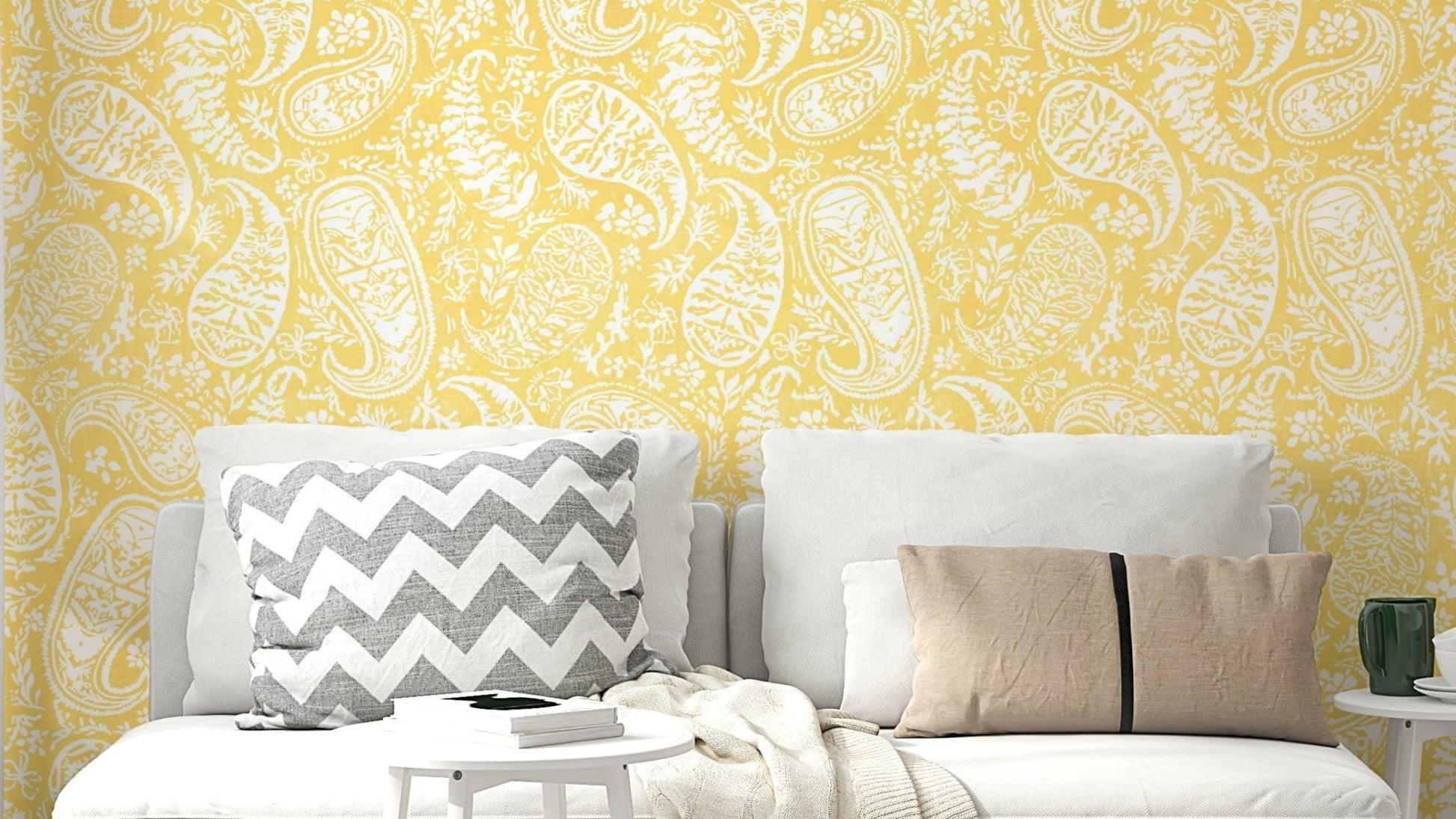 Sunny yellows, bright oranges, creamy whites.


