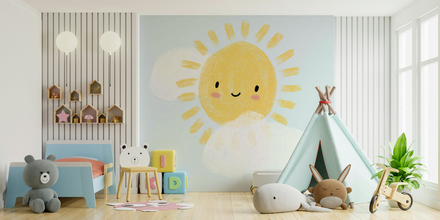 Sunshine pastel sky wallpaper for nursery

