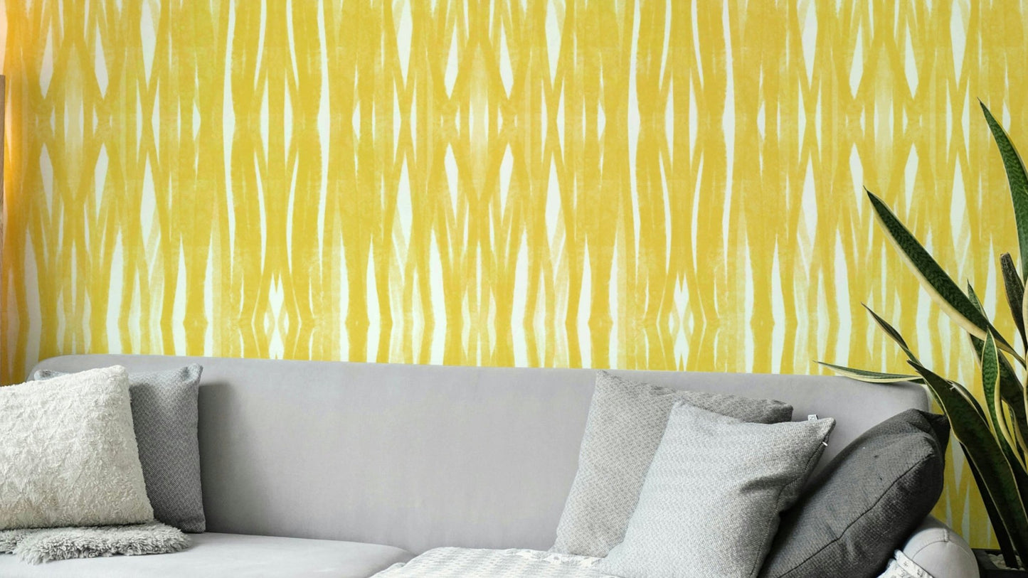 Sunshine Strokes wallpaper with vibrant yellow design

