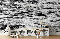 A calming ocean wave wallpaper mural that defines a space.

