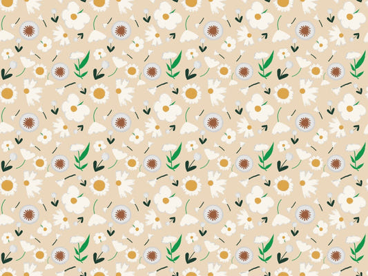 Marigold and Dandelion Pearl Wallpaper