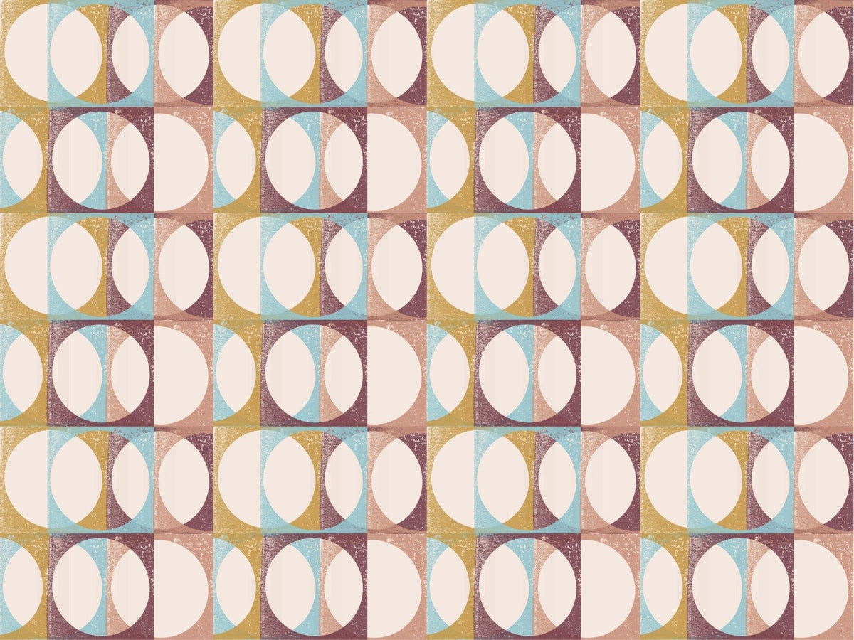 Italian Villa Pink Blush Arrows Pattern Wallpaper in your room — zoomed
