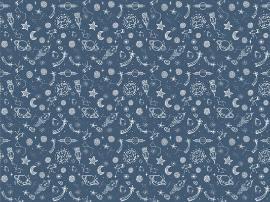 Space Voyage Blue Wallpaper For Walls