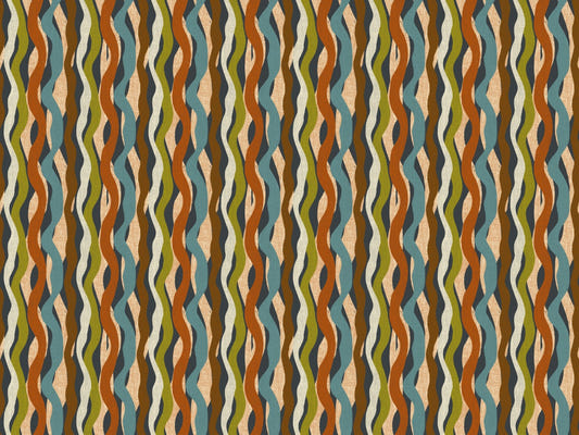 Textured Organic Stripe Waves Charcoal Wallpaper