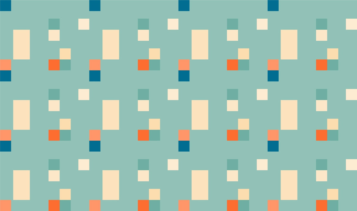 Vintage Tiles Blue Color Wallpaper