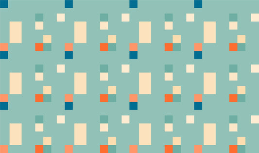 Vintage Tiles Blue Color Wallpaper