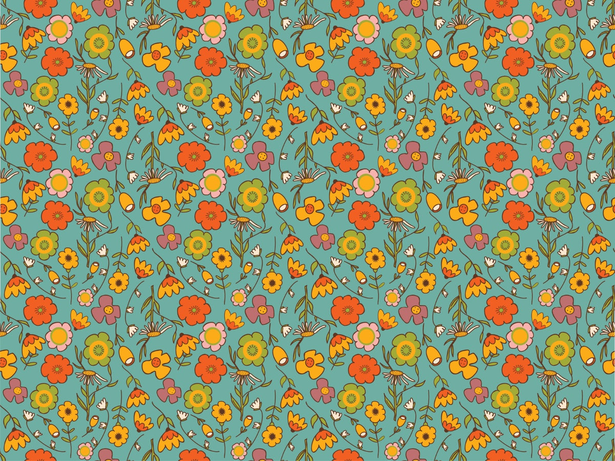 Vintage Wild Floral Blue Wallpaper For Walls in your room