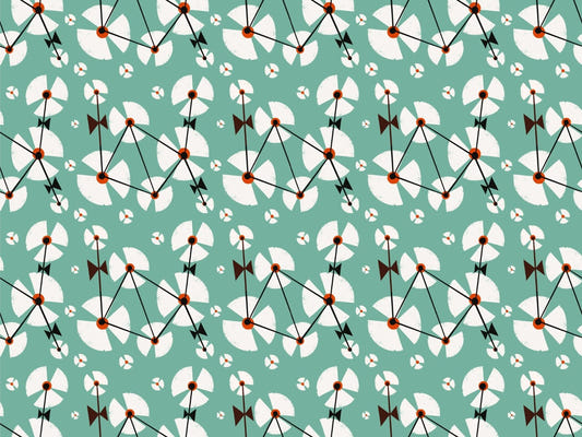 Wild Dandelion Blue Repeat Pattern Wallpaper
