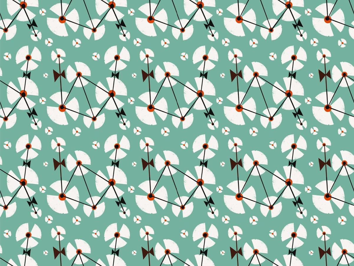 Wild Dandelion Blue Repeat Pattern Wallpaper in your room