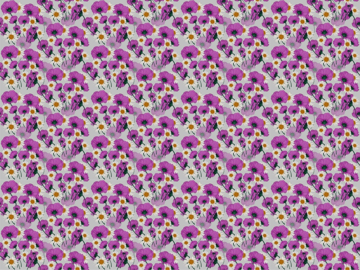 Purple Flower Wallpaper – Wild Color Pattern in your room