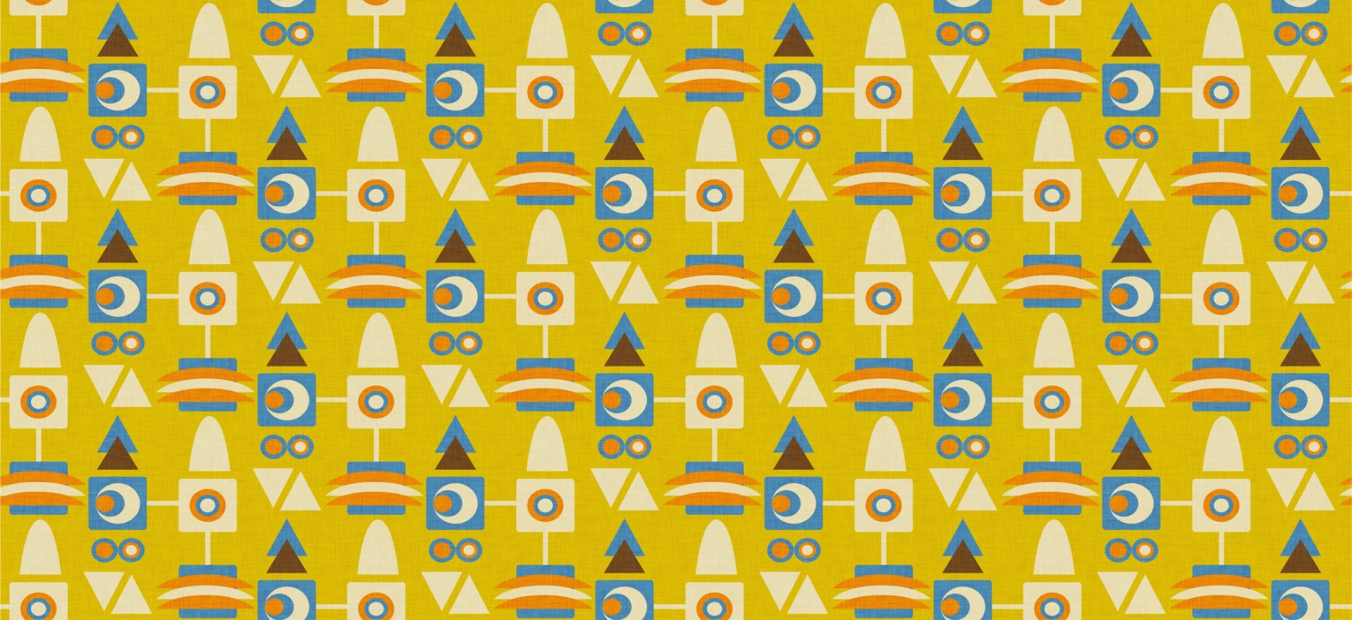70s Geo Metric Avocado Yellow Wallpaper