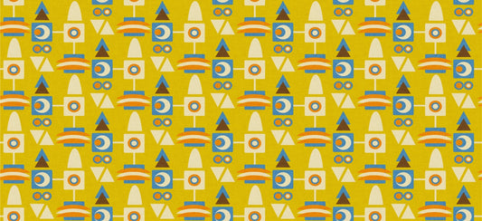 70s Geo Metric Avocado Yellow Wallpaper