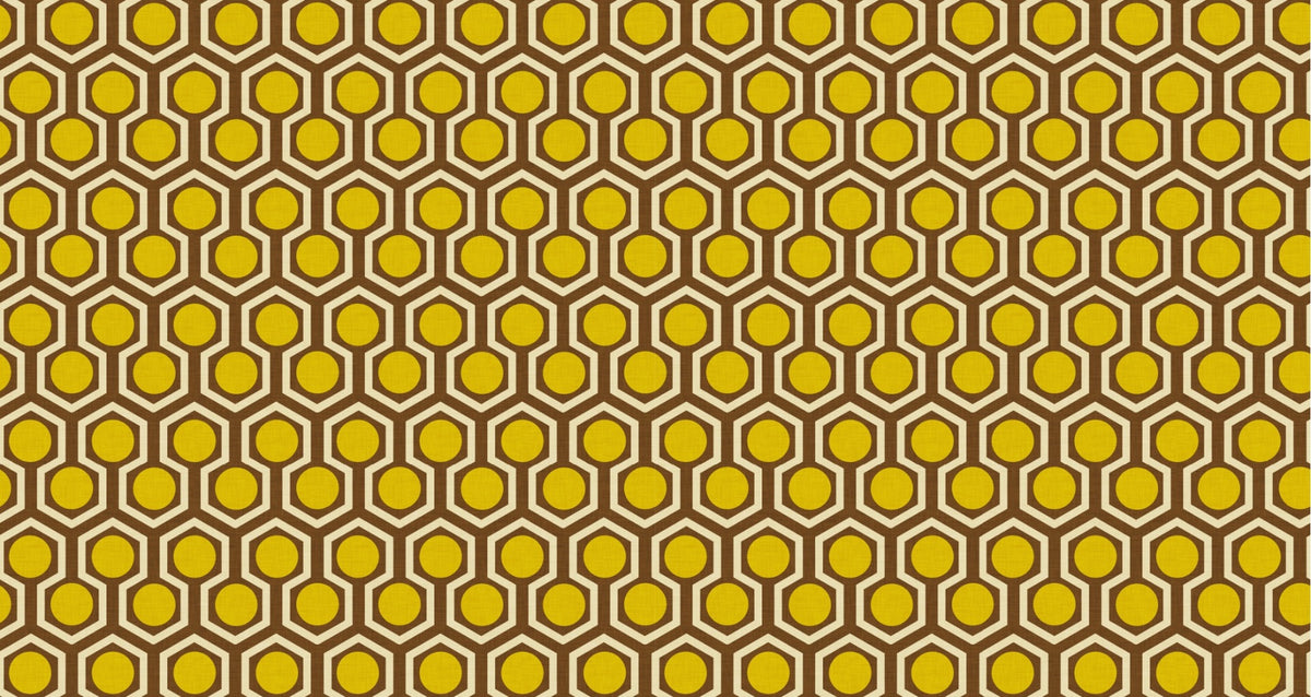 1970s Hex Dot Brown Color Wallpaper in your room — zoomed