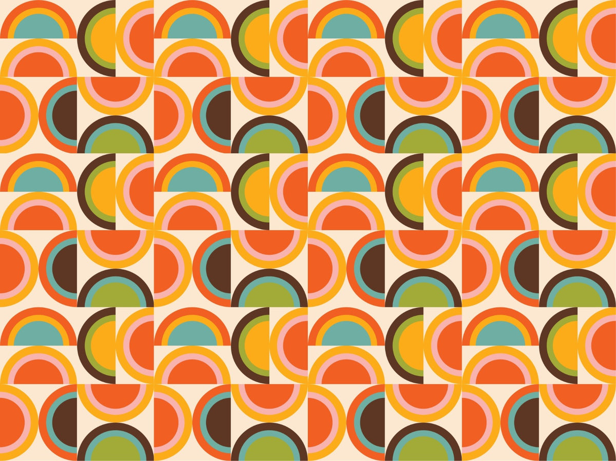 Bauhaus Geometric Boho Pattern Wallpaper in your room