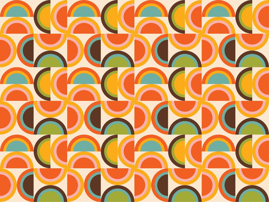 Bauhaus Geometric Boho Pattern Wallpaper