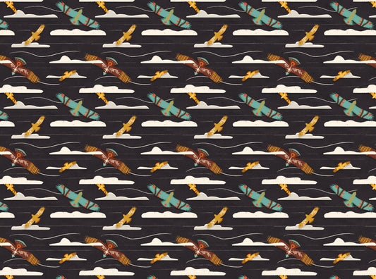 Birds of Prey Eagle Flying Charcoal Wallpaper