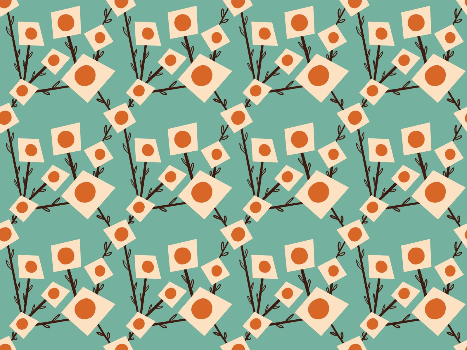 Square Flower Bouquet Wallpaper For Walls