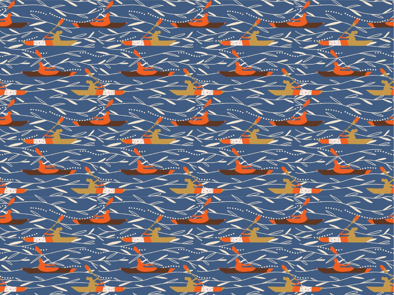 Canoeing At the Lake Sports Blue Wallpaper