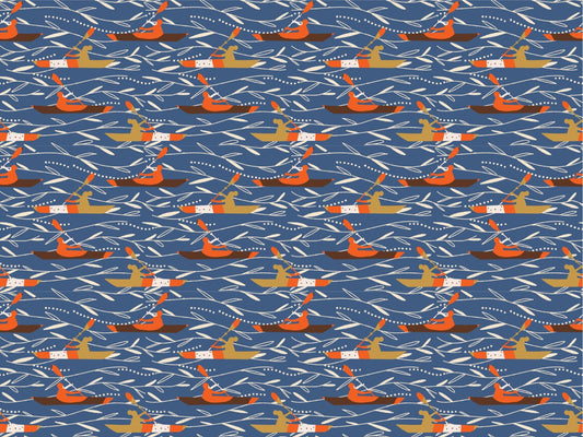 Canoeing At the Lake Sports Blue Wallpaper