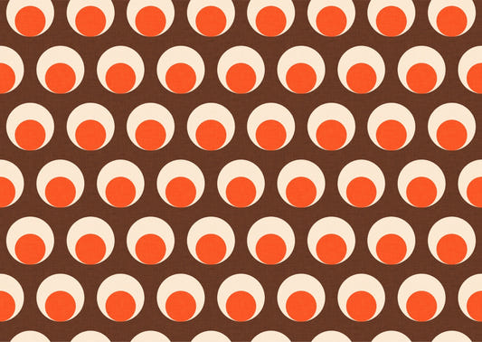 Classic Mid Mod Dot Eye Brown Wallpaper