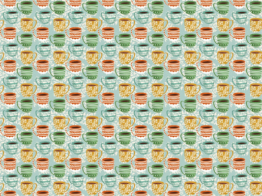 Cute Coffee Mug Blue Color Wallpaper